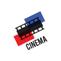 concept de design moderne de logo de cinéma vecteur