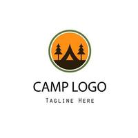 concept de logo de camp design moderne vecteur