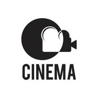 concept de design moderne de logo de cinéma vecteur