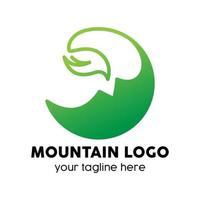 concept de design moderne de logo de montagne vecteur