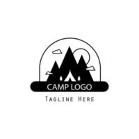 concept de logo de camp design moderne vecteur