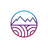 concept de design moderne de logo de montagne vecteur