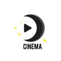 concept de design moderne de logo de cinéma vecteur