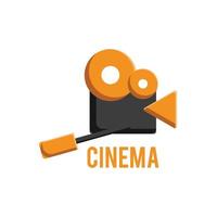 concept de design moderne de logo de cinéma vecteur