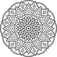 page de livre de coloriage mandala, motif circulaire pour le henné, mehndi, tatouage, carte, impression, couverture, bannière, affiche, brochure, décoration vecteur