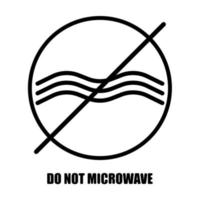 inscriptions sûres pour four à micro-ondes isolées sur fond blanc. icône d'avertissement pour les ustensiles de cuisine dans le style d'encre. vecteur