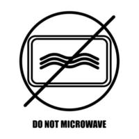 inscriptions sûres pour four à micro-ondes isolées sur fond blanc. icône d'avertissement pour les ustensiles de cuisine dans le style d'encre. vecteur