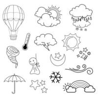 ensemble vectoriel d'éléments de doodle météo, à des fins de conception