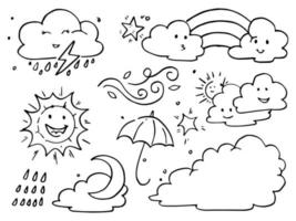 ensemble vectoriel d'éléments de doodle météo, à des fins de conception