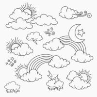 ensemble vectoriel d'éléments de doodle météo, à des fins de conception