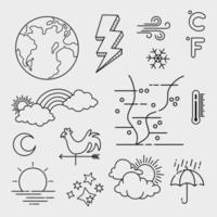 ensemble vectoriel d'éléments de doodle météo, à des fins de conception