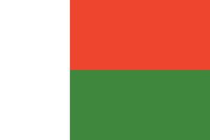drapeau malgache. couleurs et proportions officielles. drapeau national malgache. vecteur