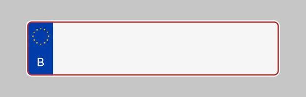 plaque d'immatriculation de la belgique. vecteur de cadre de plaques d'immatriculation de véhicule isolé. modèle de plaque d'immatriculation de voiture belge