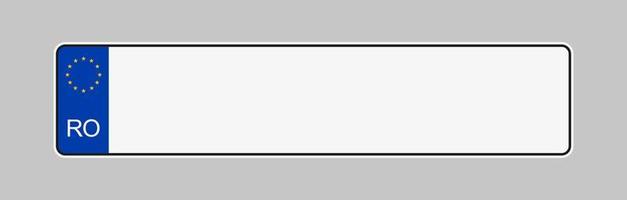 plaque d'immatriculation de la roumanie. vecteur de cadre de plaques d'immatriculation de véhicule isolé. modèle de plaque d'immatriculation de voiture roumaine