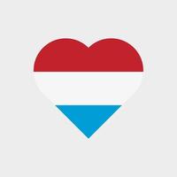 le drapeau du luxembourg en forme de coeur. icône de vecteur de drapeau luxembourgeois isolé sur fond blanc