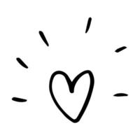 illustrations de croquis de symbole de coeur de doodle. icône de doodle symbole d'amour. élément de conception isolé sur fond blanc. vecteur