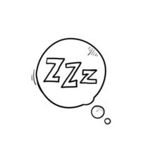 symbole zzz dessiné à la main pour le vecteur d'illustration de sommeil doodle