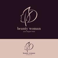 modèle de logo de salon de beauté coiffure pour femmes style sillhouette vecteur