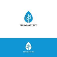 logo arbre technologique sur fond blanc. illustration vectorielle vecteur