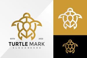 modèle d'illustration vectorielle de conception de logo d'emplacement de marque de tortue vecteur