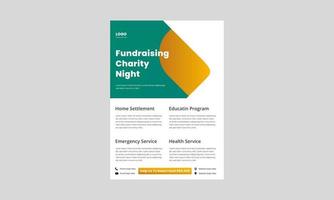 le don de charité aide le modèle de conception de flyer pauvre. conception de flyer de nuit de don de charité. aidez votre organisme de bienfaisance à développer un dépliant, une affiche, un dépliant. vecteur