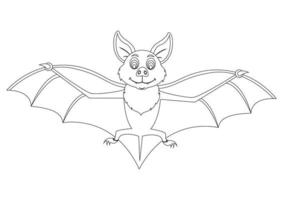 chauve-souris de dessin animé noir et blanc isolé sur fond blanc vecteur