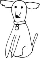 icône de chien. griffonnage dessiné à la main. , scandinave, nordique, minimalisme monochrome animal de compagnie mignon drôle vecteur