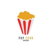 conception de logo pop corn design moderne vecteur