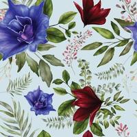 motif floral sans couture aquarelle vecteur