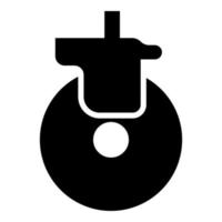 roue pour roulette de meuble panier icône couleur noire illustration vectorielle image style plat vecteur