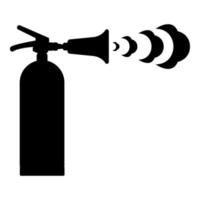 extincteur en action avec jet de bulles de mousse pour éteindre l'icône de lutte contre l'incendie couleur noire illustration vectorielle image style plat vecteur