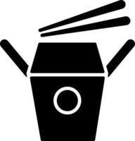 vecteur de nourriture icône de glyphe de boîte de nourriture chinoise
