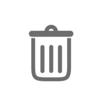 icône de vecteur de poubelle. conception de symbole plat de poubelle ou supprimer isolé sur fond blanc.