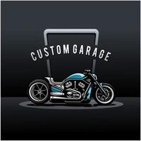 vecteur d'illustration de garage moto personnalisé