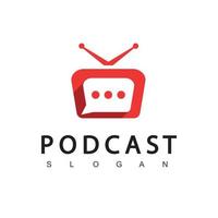 chaîne de podcast ou modèle de conception de logo radio vecteur