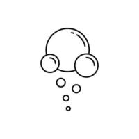 icône de ligne de bulle. pictogramme linéaire de savon à bulles de cercle. soda, champagne, eau gazeuse et icône de contour de boisson. nettoyage, lessive, lavage, élément. illustration vectorielle isolée.