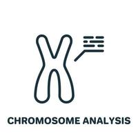 icône de la ligne d'analyse chromosomique. pictogramme linéaire de recherche sur les chromosomes x et y. test de biologie de l'icône de contour du chromosome xy. illustration vectorielle isolée. vecteur