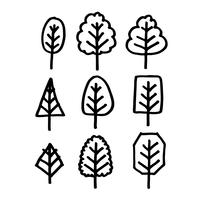 Icône d&#39;arbre dessiné à la main vecteur