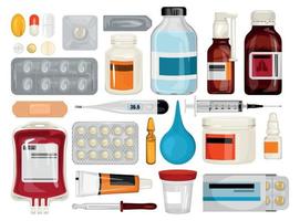collection d'icônes de médicaments de santé vecteur