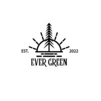 vecteur de conception de logo de forêt de sapins