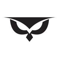 yeux noirs tête de hibou logo moderne symbole vecteur icône illustration graphisme