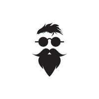 homme barbe avec création de logo de lunettes de soleil intelligentes, illustration d'icône de symbole graphique vectoriel idée créative