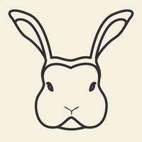 lignes dessin animé tête d'animal lapin en colère logo design vecteur icône symbole graphique illustration