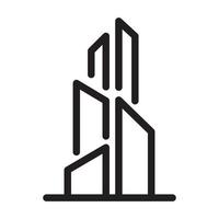 lignes art moderne gratte-ciel logo symbole vecteur icône illustration graphisme