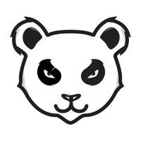 tête d'animal dessin animé mignon panda cool logo design vecteur icône symbole graphique illustration