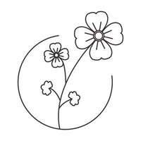 lignes géranium fleur logo symbole vecteur icône illustration graphisme