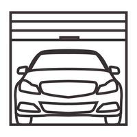 voiture avec lignes de garage logo vintage symbole vecteur icône illustration graphisme