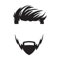 coiffure homme cool avec création de logo de barbe, illustration d'icône de symbole graphique vectoriel idée créative