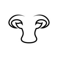 création de logo de chèvre isolé moderne de visage, illustration d'icône de symbole graphique vectoriel idée créative