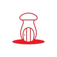 champignon maison avec porte logo design graphique vectoriel symbole icône illustration idée créative